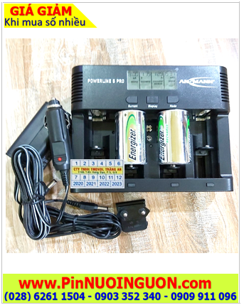 Ansman Powerline 5Pro _Bộ sạc đa năng Powerline 5Pro Kèm 02 pin sạc Energizer NH35-BP2 C2500mAh 1.2v chính hãng 